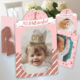 1st Birthday Little Miss Onederful First Birthday 4x6 Paper Photo Frames 12 Ct