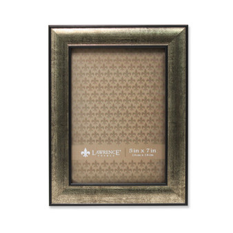 Domed Burnished Silver and Black Picture Frame - 5" x 7"