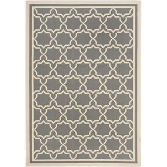 Courtyard Anthracite and Beige 5'3" x 7'7" Outdoor Area Rug