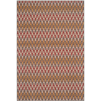 Hampton Dark Gray and Rust 5'1" x 7'7" Outdoor Area Rug