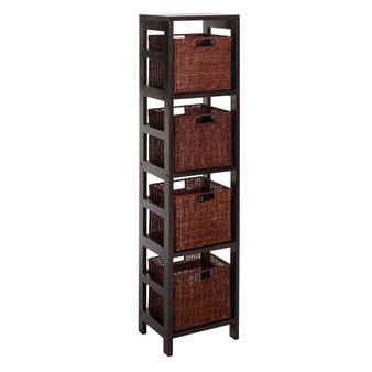 Leo 5Pc Storage Shelf with Basket Set, Shelf with 4 Small Baskets