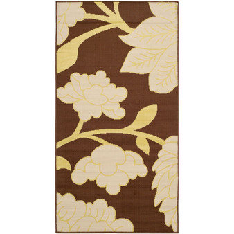 Hampton Brown and Ivory 2'7" x 5' Outdoor Area Rug
