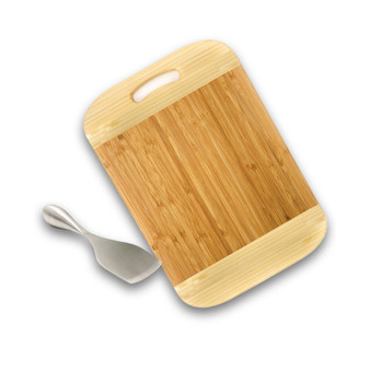 Bamboo 2 Piece Two-Toned Board and Aaron Probyn Cheese Knife Set