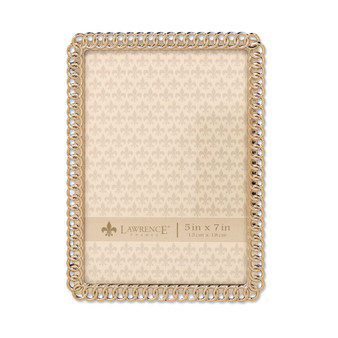 Gold Metal Picture Frame - Eternity Rings - 5" x 7"