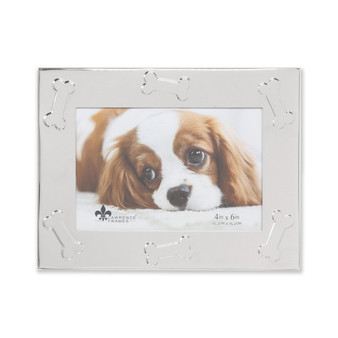 Dog Bone Design Metal Dog Picture Frame, 4" x 6"