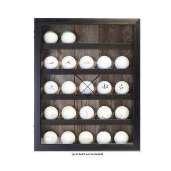 Golf Ball Shadow Box Display Case - Holds 25 Logo Balls, 11" x 14"