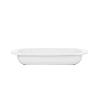 Solid White Enamelware Collection 3 Quart Baking Pan