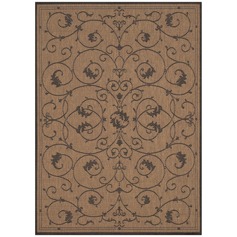 CLOSEOUT! Recife Veranda Machine-Washable Cocoa/Black 2'3" x 11'9" Indoor/Outdoor Runner