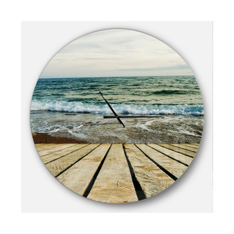 Designart Oversized Coastal Round Metal Wall Clock - 36 x 36