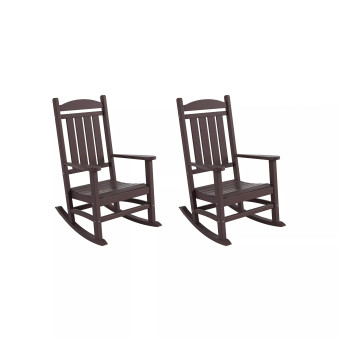All-Weather Outdoor Patio Poly Classic Porch Rocking Chair (Set of 2)