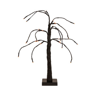 LED Lighted Weeping Halloween Twig Tree with Orange Lights, 24"