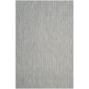 Courtyard Gray and Navy 5'3" x 5'3" Sisal Weave Square Outdoor Area Rug