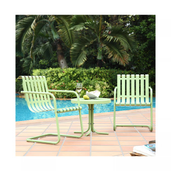 Gracie 3 Piece Metal Outdoor Conversation Seating Set - 2 Chairs And Side Table