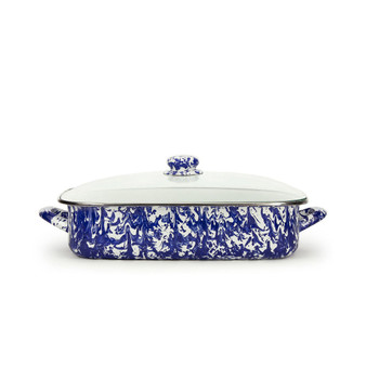 Cobalt Swirl Enamelware Collection 10.5 Quart Roasting Pan