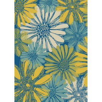 Backyard BAC022 Blue 4'3" x 6'3" Outdoor Area Rug