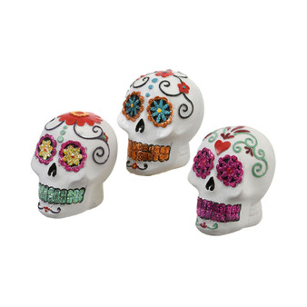 3-Piece 3" Day of the Dead Skull Assortment Set