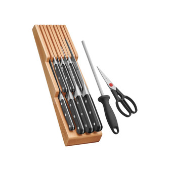 Pro 10pc Block Set w/ Beechwood In-Drawer Knife Tray