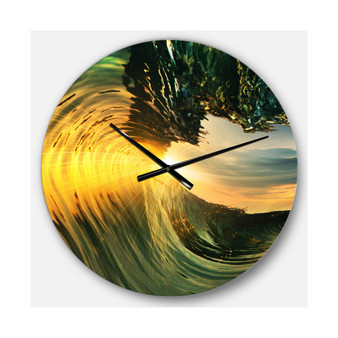 Modern Seashore Round Metal Wall Clock