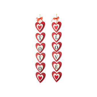 30" H Valentine's Wooden Heart Door Hangers Set, 2 Piece
