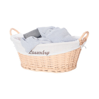 Willow Laundry Hamper Basket with Liner and Side Handles