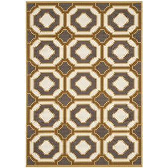 Hampton Dark Gray and Ivory 5'1" x 7'7" Sisal Weave Outdoor Area Rug