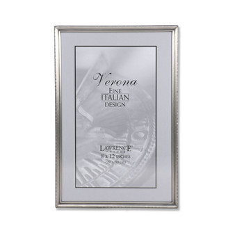 Antique Pewter Picture Frame - Bead Border Design - 8" x 12"