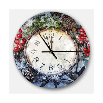 Designart Oversized Rustic Round Metal Wall Clock