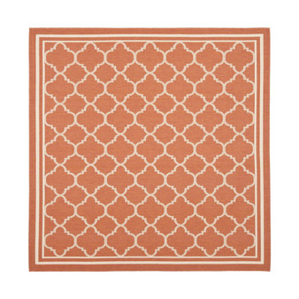 Courtyard Terracotta and Bone 7'10" x 7'10" Sisal Weave Square Outdoor Area Rug