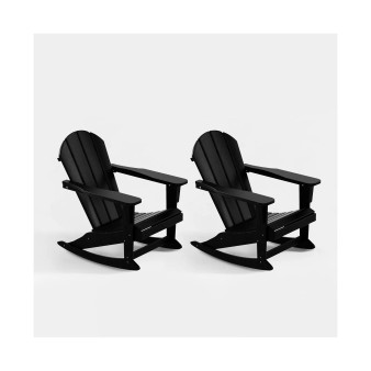 Outdoor Patio Porch Rocking Adirondack Chair (Set of 2)