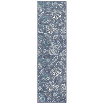 Alfresco ALF-9673 Charcoal 2'3" x 11'9" Runner Area Rug, Indoor/Outdoor