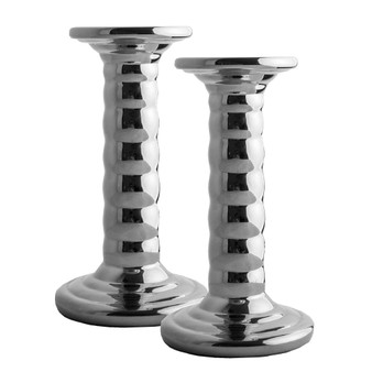 Argent 5.5" Glass Candlesticks, Set Of 2