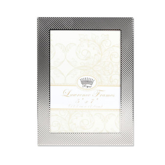 Fawn Pin Dot Pattern Silver Metal Picture Frame - 5" x 7"