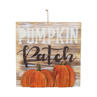 Pumpkin Patch Fall Harvest Wooden Wall Sign, 12"