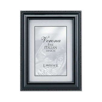 Black Wood Picture Frame - Silver Bead Design - 8" x 10"