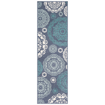 Alfresco ALF-9666 Charcoal 2'3" x 11'9" Runner Area Rug, Indoor/Outdoor