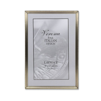 Antique Brass Picture Frame - Bead Border Design - 8" x 12"