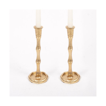 Bamboo Small Candlestick Set, 2-Piece