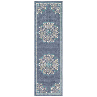Alfresco ALF-9678 Charcoal 2'3" x 7'9" Runner Area Rug, Indoor/Outdoor