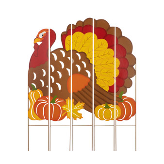 Thanksgiving Metal Turkey Combo Yard Stake or Hanging Decor, 41.5"