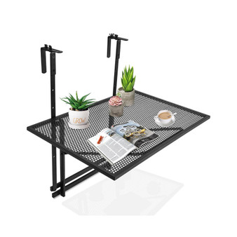 Folding Hanging Table Adjustable Balcony Railing Table Patio Deck