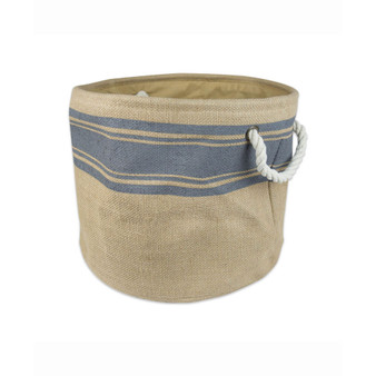 Deisgn Imports 12" Round Burlap Storage Bin
