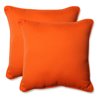 Sundeck Orange 18.5" Throw Pillow, Set of 2