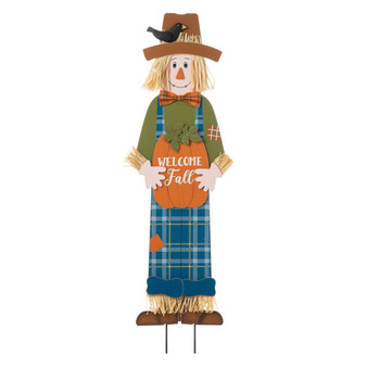 Fall Wooden Scarecrow Yard Stake, 48"