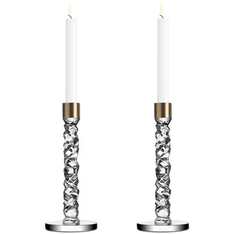 Carat Brass Medium Candlestick Pair
