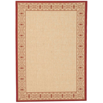 Courtyard Natural and Red 9' x 12' Outdoor Area Rug
