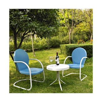Griffith 3 Piece Metal Outdoor Conversation Seating Set - 2 Chairs With Side Table