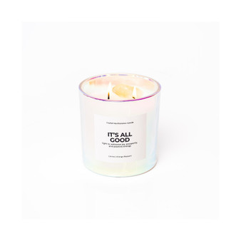 "It's All Good" Orange Blossom Scented with Citrine Crystal Manifestation Candle
