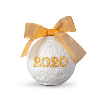 Lladro Collectible Figurine, 2020 Gold Christmas Ball