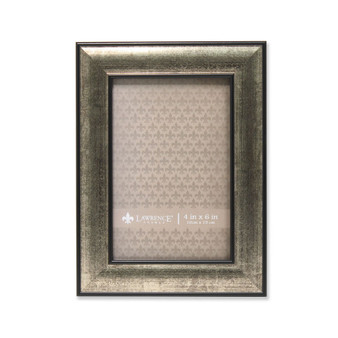 Domed Burnished Silver and Black Picture Frame - 4" x 6"