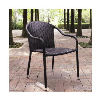 Palm Harbor Outdoor Wicker Stackable Chairs - Set Of 4